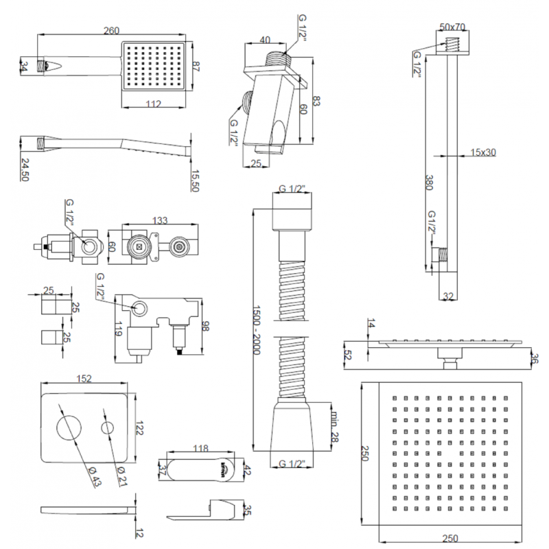 Luksusowy zestaw podtynkowy Siros – elegancja i funkcjonalność w Twojej łazience!