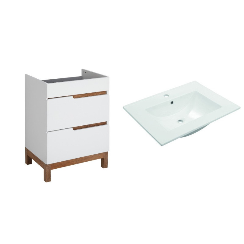 Nowoczesna Szafka Łazienkowa SPEK 60 cm z Praktyczną Umywalką i Szufladami