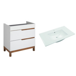 Zestaw Łazienkowy Premium: Szafka z Szufladami + Umywalka SPEK 80 cm