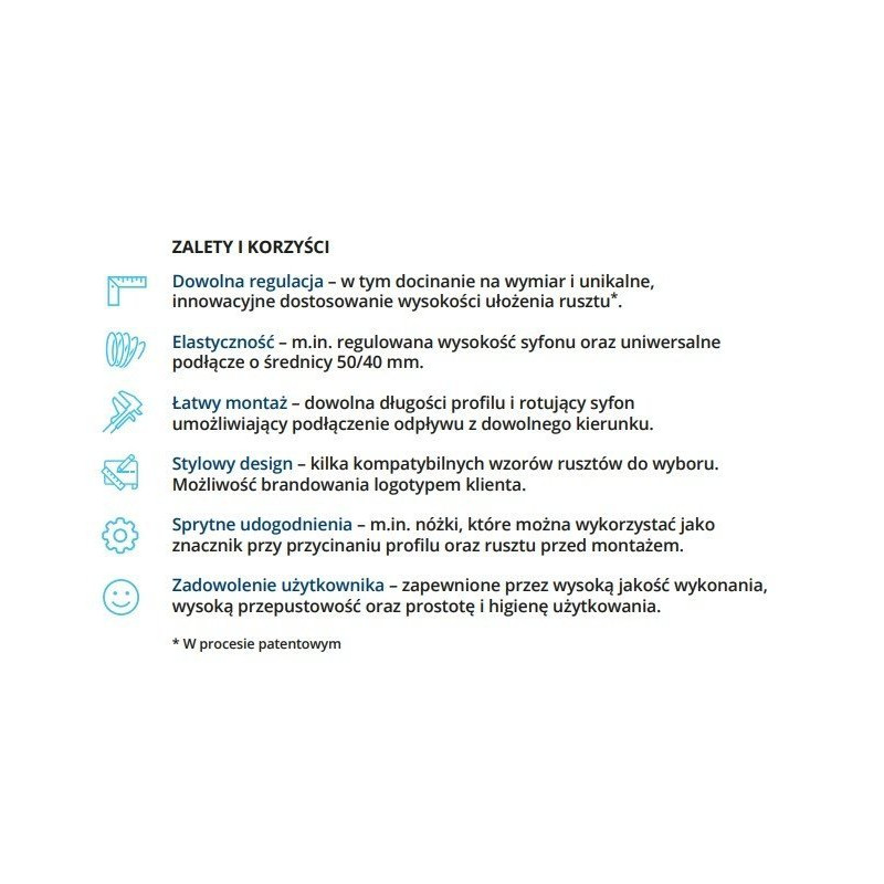 EASY LINE Classic - Elegancki Odpływ Liniowy 700 mm, szczotkowany design
