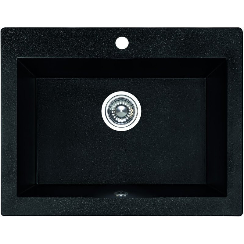 Granitowy Zlewozmywak Komodo 58x49 cm Czarny, Wytrzymałość i Elegancja w Jednym!