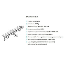Ekskluzywny odpływ liniowy EASY LINE 1000 mm – elegancka klasa szczotkowana