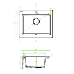 Granitowy Zlewozmywak Komodo - Styl i Elegancja do Twojej Kuchni 63x49 cm Biały