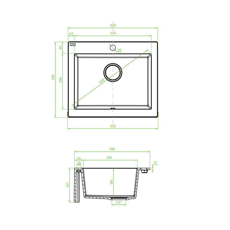 Granitowy Zlewozmywak Komodo - Styl i Elegancja do Twojej Kuchni 63x49 cm Biały