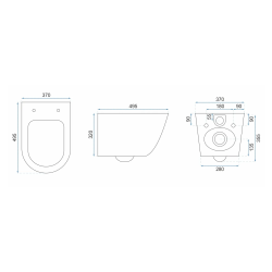 Elegancka Czarna Toaleta Carlo Mini Rimless Duroplast Flat - Matowa Perfekcja