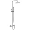 Kolumna prysznicowa PRETTO Chrom z termostatem i deszczownią Ø250 mm - Antykamień & Antyskręt