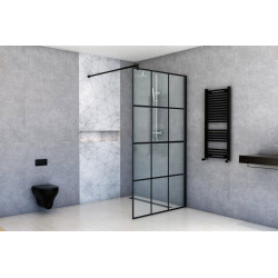 Stylowa Ścianka Prysznicowa 80x200 Nero Loft - Czarny Mat, Nowoczesny Design