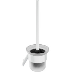 Elegancka Wisząca Szczotka WC z Mosiądzu - Biały Matowy Design