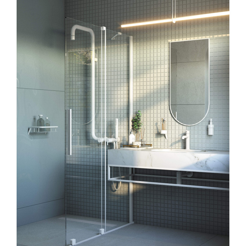 Eleganckie lustro w matowej białej ramie, 100x50 cm - nowoczesny design do każdej łazienki