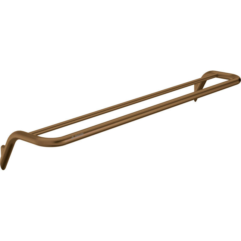 Podwójny Wieszak na Ręczniki z Mosiądzu Szczotkowanego - Elegancja w Brązie