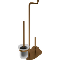 Elegancki Stojak na Papier Toaletowy 3w1 z Mosiądzu - Brązowy Szczotkowany, 60 cm