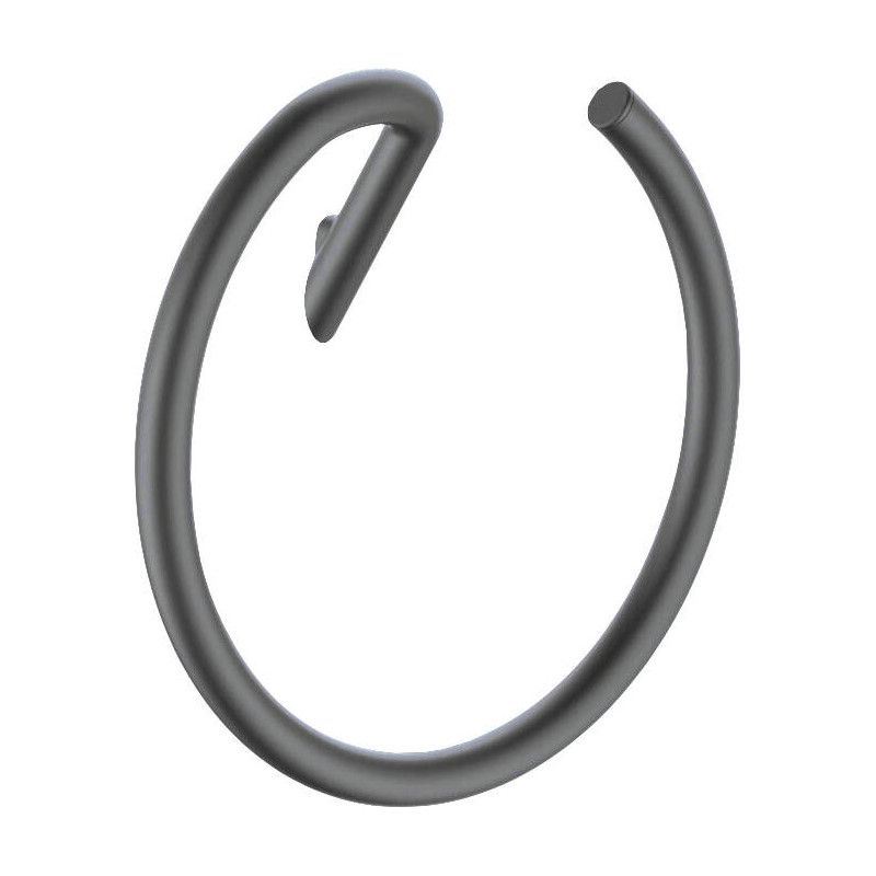 Okrągły Wieszak na Ręczniki z Mosiądzu, Titanio szczotkowany - Elegancja do Łazienki