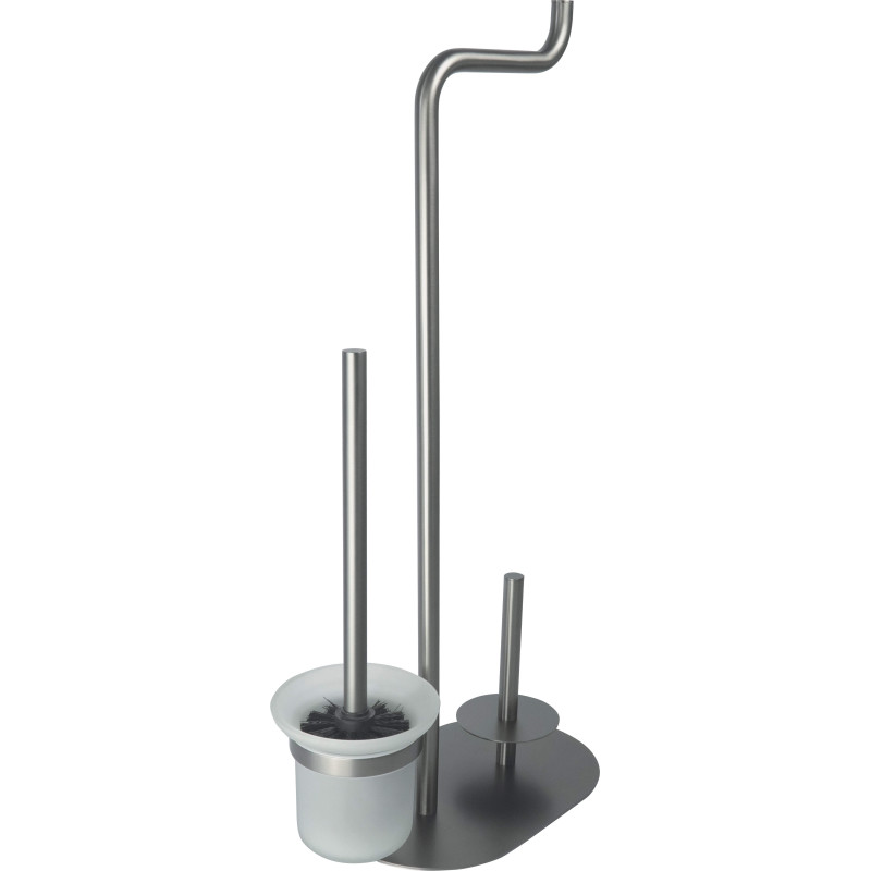 Stojak na Papier Titan-Pro: Luksusowy, Wielofunkcyjny, Szkło i Mosiądz, Wykończenie Titanium