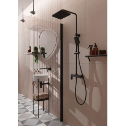 Elegancka Półka Łazienkowa Nero z Matowego Mosiądzu i Stali Nierdzewnej - 2 lata gwarancji