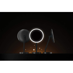 Eleganckie lustro kosmetyczne z matowym wykończeniem i LEDami - styl nero