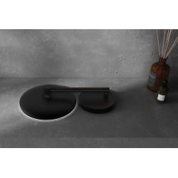 Eleganckie lustro kosmetyczne z matowym wykończeniem i LEDami - styl nero