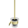 Złota Szczotka WC Wisząca Elegance - Mosiądz, Szczotkowane Wykończenie, 2 Lata Gwarancji