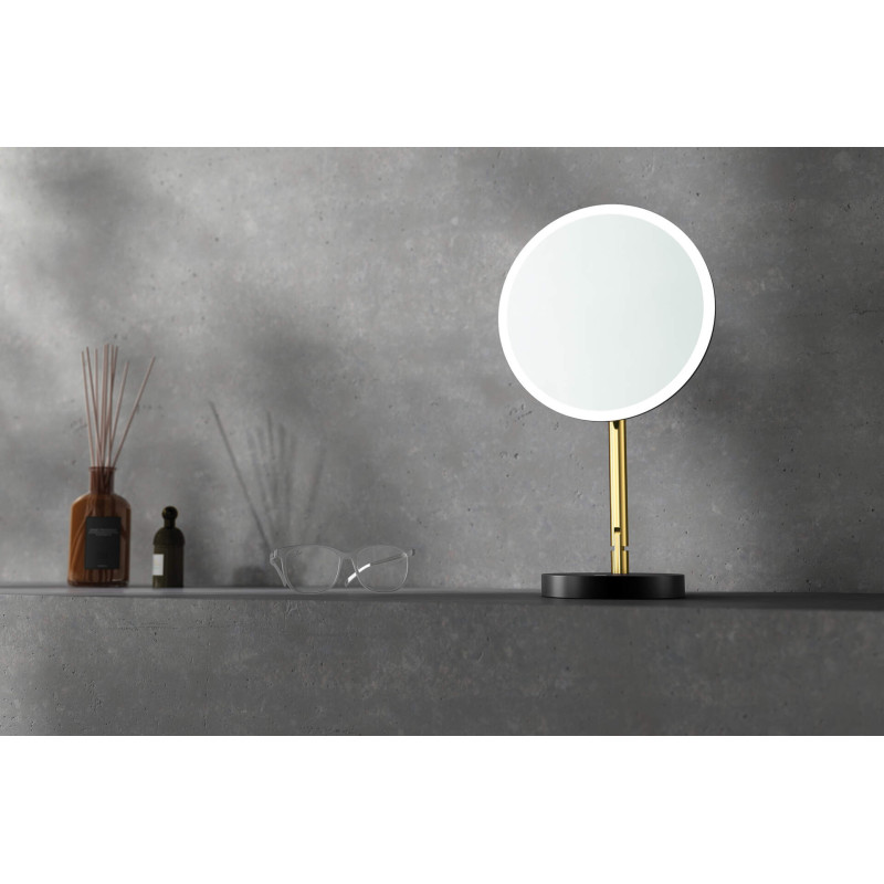 Luksusowe Lusterko Toaletowe LED z Złotym Wykończeniem