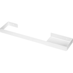 Elegancki Wieszak z Półką na Ręcznik - Stalowy Matowy Biały, 50cm