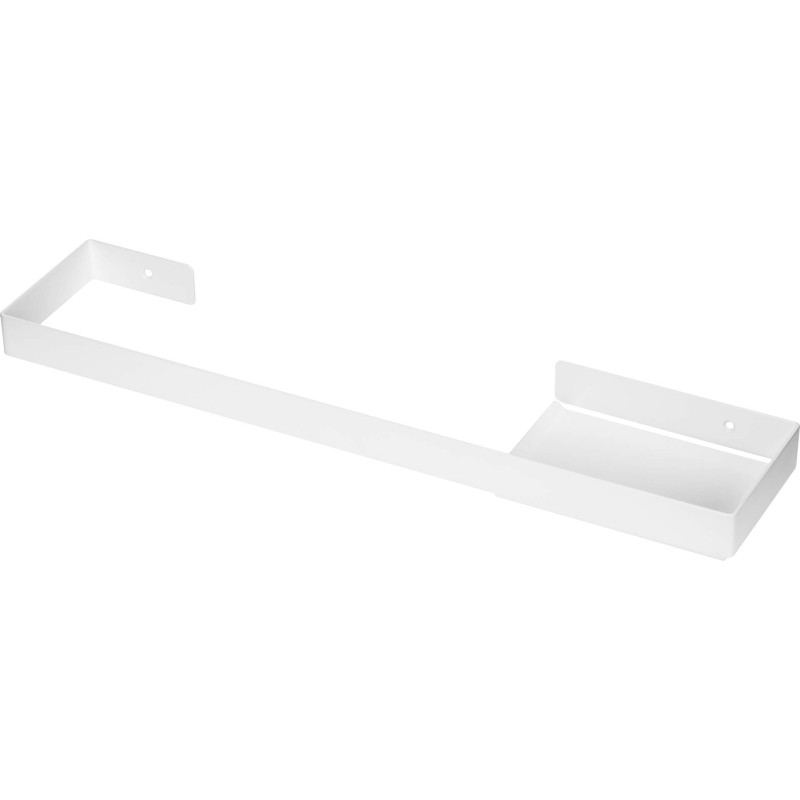 Elegancki Wieszak z Półką na Ręcznik - Stalowy Matowy Biały, 50cm