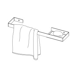 Elegancki Wieszak z Półką na Ręcznik - Stalowy Matowy Biały, 50cm