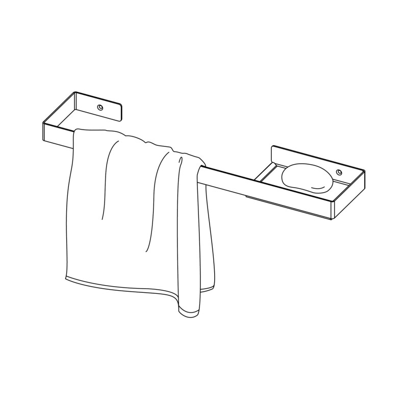 Elegancki Wieszak z Półką na Ręcznik - Stalowy Matowy Biały, 50cm