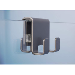 Haczyk łazienkowy potrójny Nero, stalowy, matowy