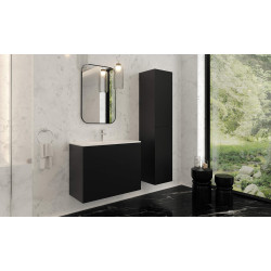 Eleganckie Lustro Łazienkowe Nero – Matowa Powierzchnia, Wysokiej Jakości Aluminium