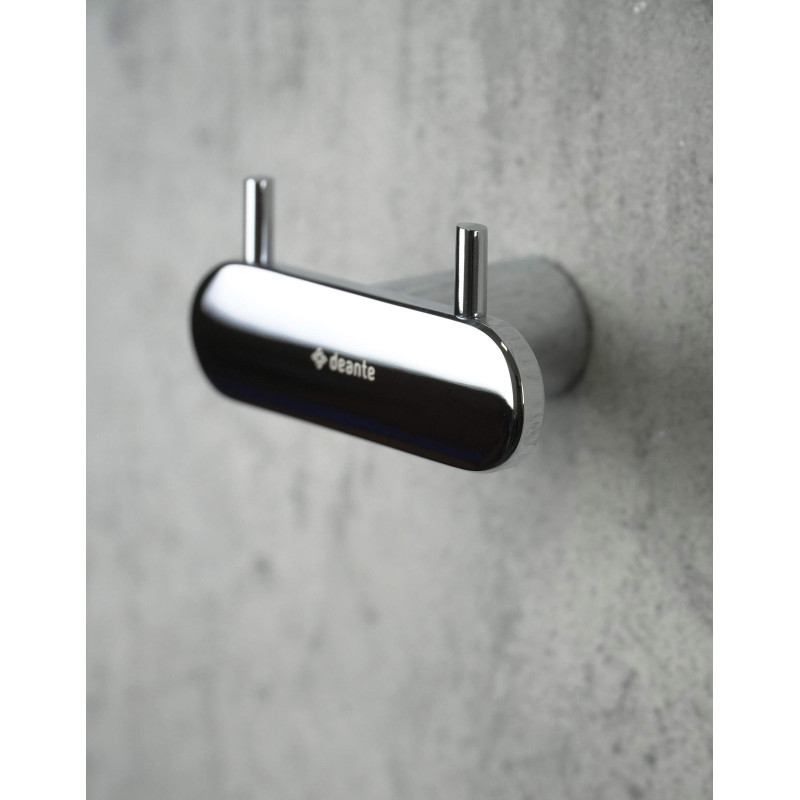 Chromowany Haczyk Łazienkowy Podwójny - Błysk Stali Nierdzewnej dla Eleganckich Wnętrz