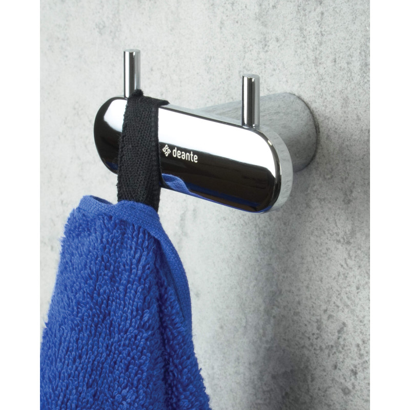 Chromowany Haczyk Łazienkowy Podwójny - Błysk Stali Nierdzewnej dla Eleganckich Wnętrz