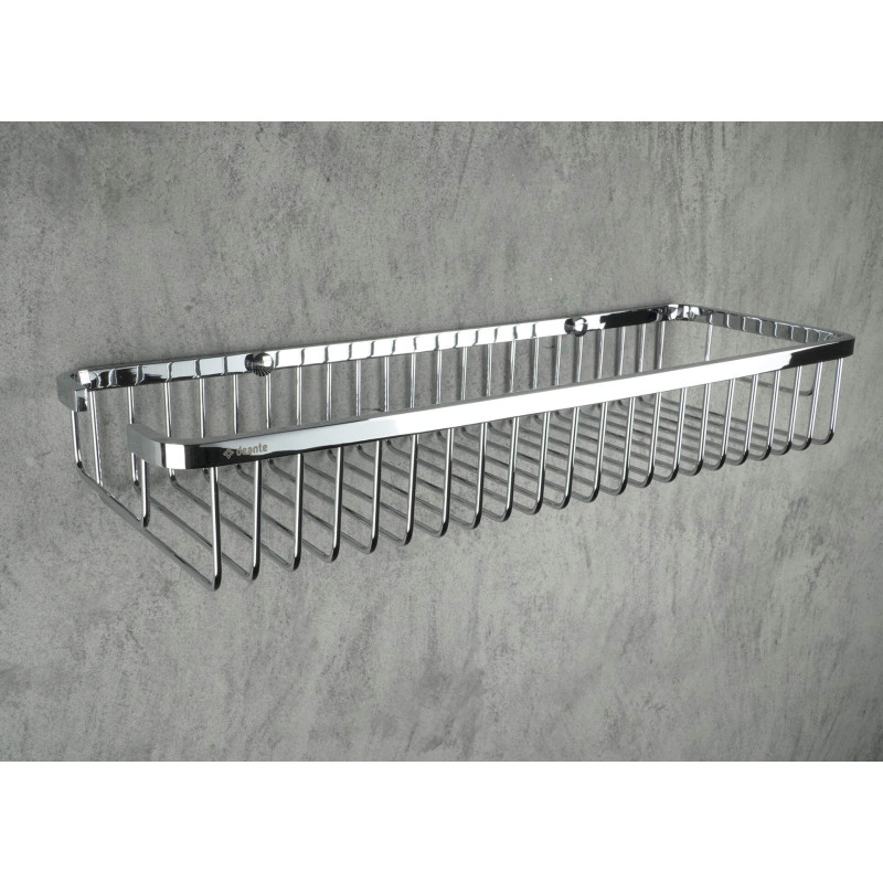 Stylowy koszyk prysznicowy chromowany z montażem - trwałość i elegancja w Twojej łazience!