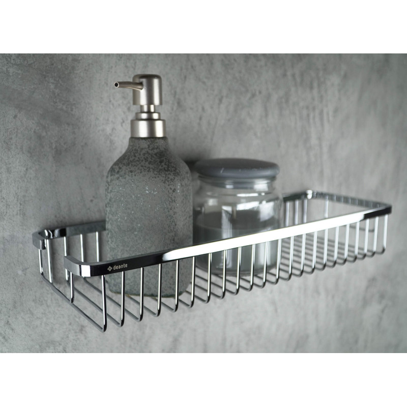 Stylowy koszyk prysznicowy chromowany z montażem - trwałość i elegancja w Twojej łazience!