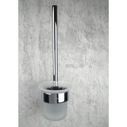 Elegancka Wisząca Szczotka WC z Chromowanym Wykończeniem - Szkło i Stal Nierdzewna