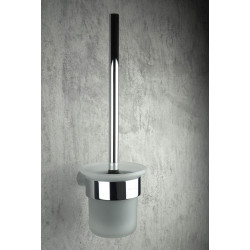 Elegancka Wisząca Szczotka WC z Chromowanym Wykończeniem - Szkło i Stal Nierdzewna