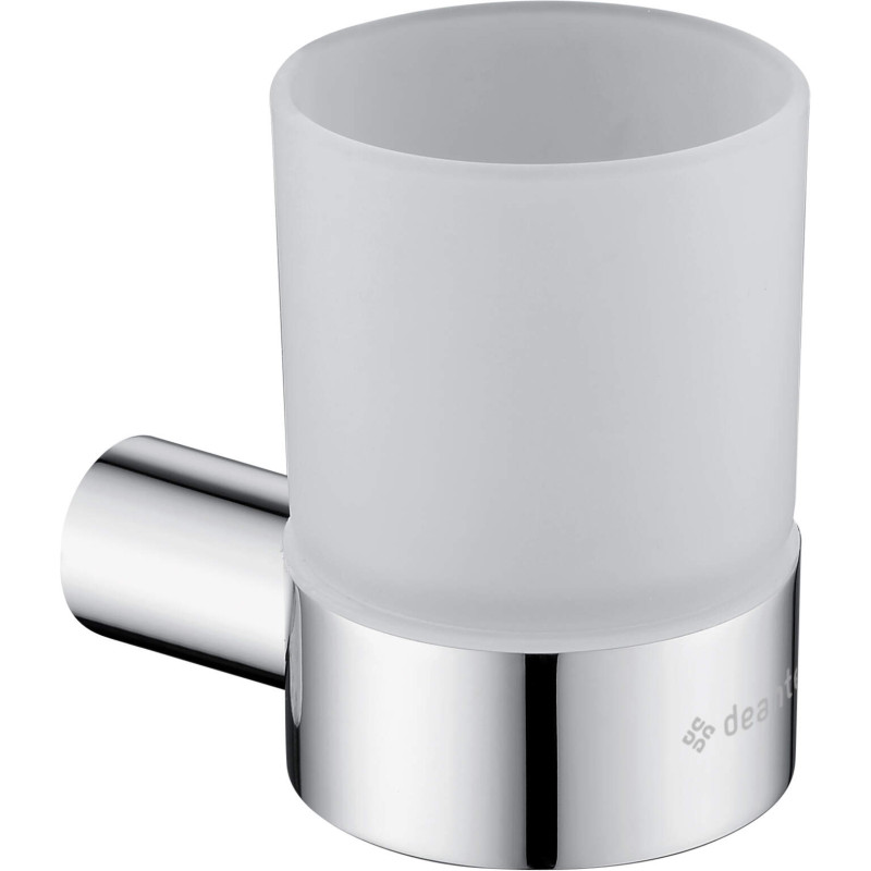 Elegancki Kubek Łazienkowy Ścienny z Chromowanym Wykończeniem - Szkło i Stal Nierdzewna