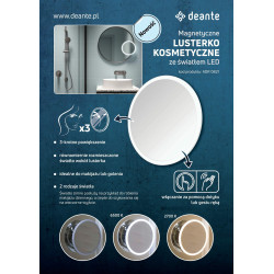 Eleganckie Lusterko LED z Magnesem – Chromowana Perfekcja Do Łazienki