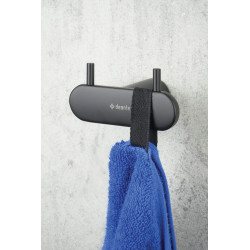 Stylowy Podwójny Haczyk Łazienkowy Nero Mat - Stal Nierdzewna, Łatwy Montaż