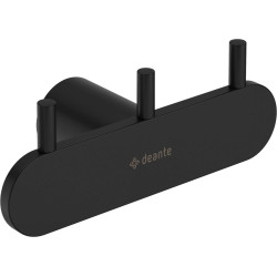 Potrójny haczyk łazienkowy Nero Matte, stal 304, zestaw montażowy w komplecie