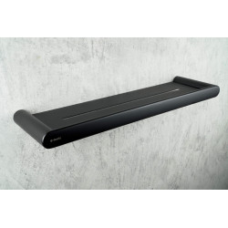Elegancka Półka Ścienna Nero z Matowej Stali - Nowoczesny Akcent do Twojej Łazienki