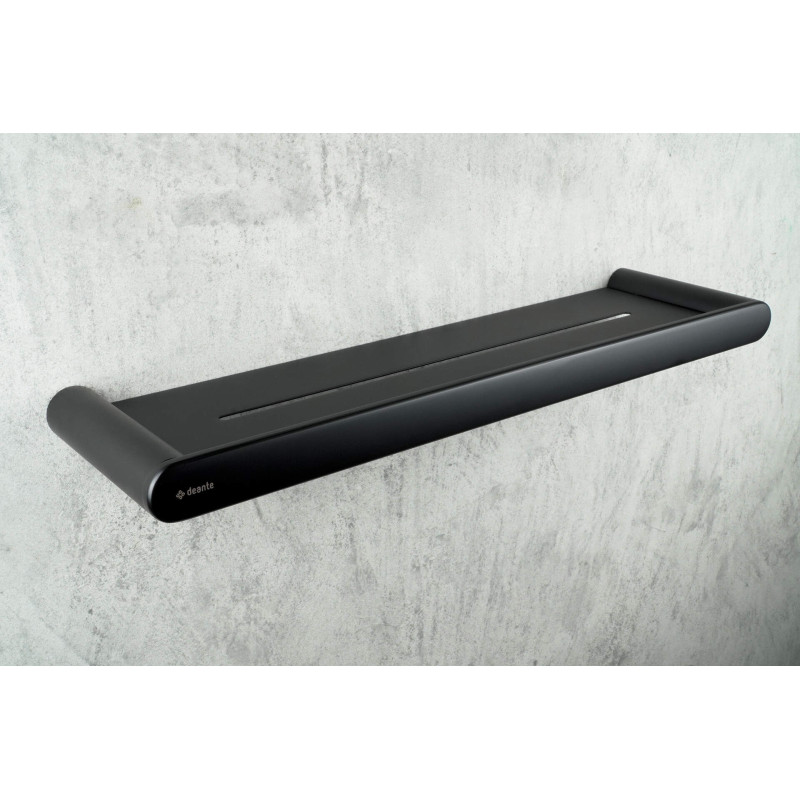 Elegancka Półka Ścienna Nero z Matowej Stali - Nowoczesny Akcent do Twojej Łazienki