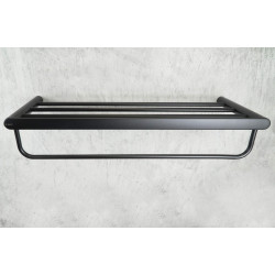 Elegancka Półka Żeberkowa Nero - Stal Nierdzewna, Matowe Wykończenie, Montaż w Zestawie