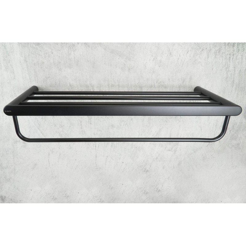 Elegancka Półka Żeberkowa Nero - Stal Nierdzewna, Matowe Wykończenie, Montaż w Zestawie