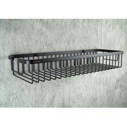 Stalowy kosz na prysznic Nero, matowy, z zestawem montażowym, nowoczesna elegancja łazienki