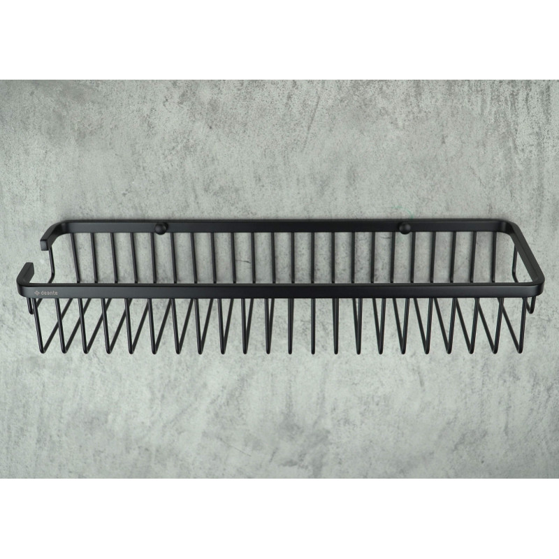 Stalowy kosz na prysznic Nero, matowy, z zestawem montażowym, nowoczesna elegancja łazienki