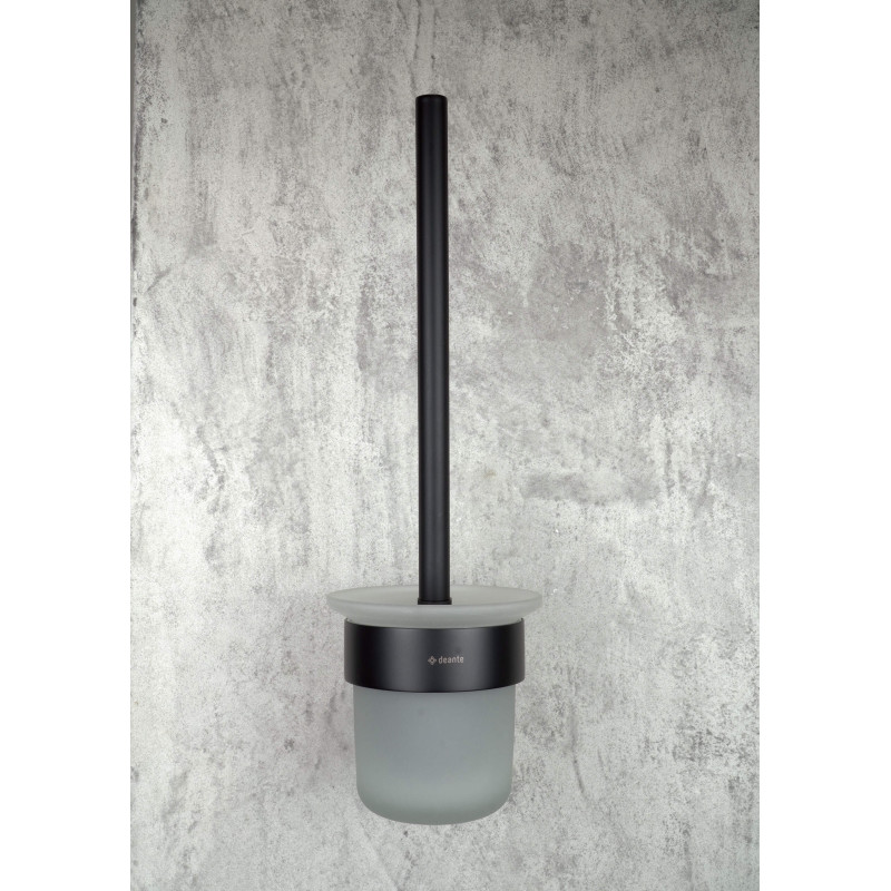 Elegancka Wisząca Szczotka WC Nero - Szkło i Stal Nierdzewna, Matowe Wykończenie, 2 Lata Gwarancji