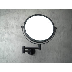 Eleganckie Lusterko Makijażowe z Ramieniem Ruchomym - Dwa Strony, Wykończenie Nero, Matowe