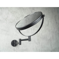 Eleganckie Lusterko Makijażowe z Ramieniem Ruchomym - Dwa Strony, Wykończenie Nero, Matowe