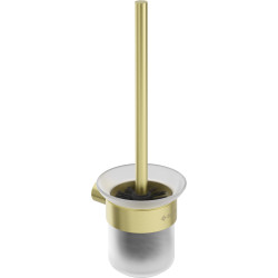Elegancka szczotka WC wisząca z złotym szczotkowanym wykończeniem – luksus w Twojej łazience