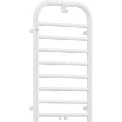 Stylowy grzejnik łazienkowy 80cm, wodno-elektryczny, moc 335W, stal niskowęglowa, bianco