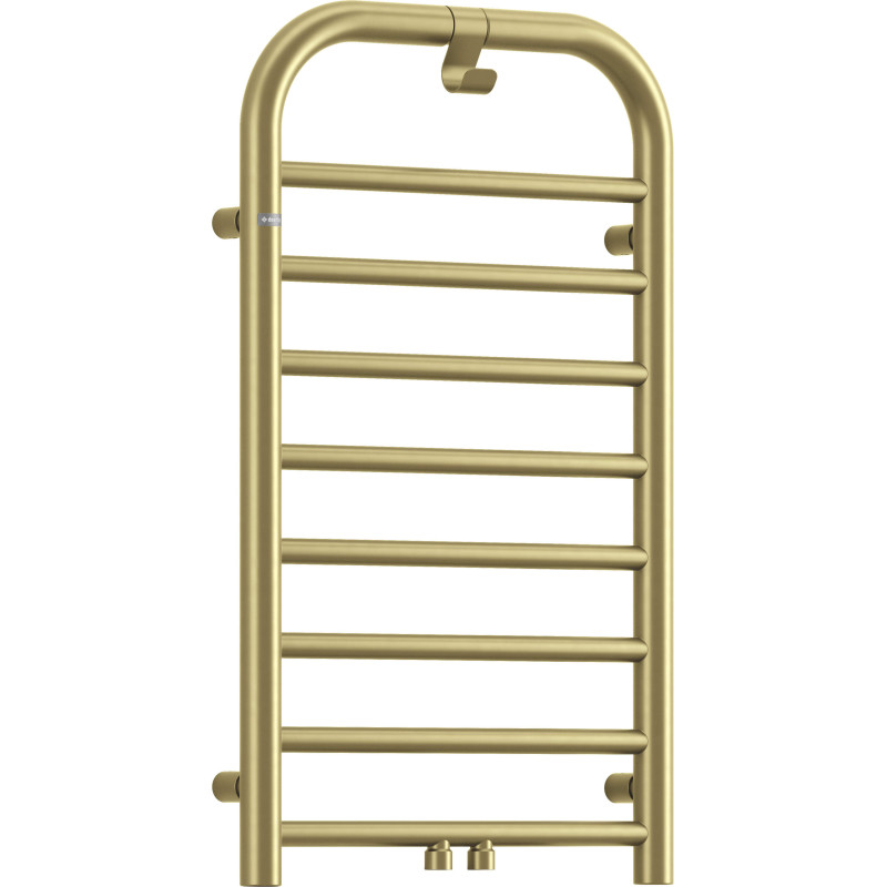 Złoty grzejnik łazienkowy 85cm, wodno-elektryczny, elegancja i funkcjonalność